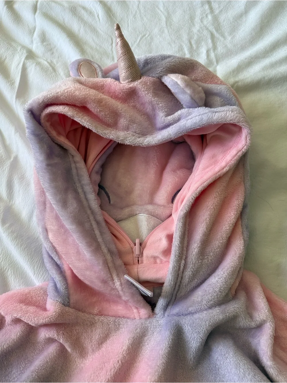 Kids Plush Tie-Dye Hooded Poncho - Pink & Lavender